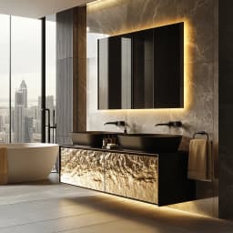 Double Sink Floating Bathroom Vanity Marble Hotel Bathroom Vanity Wall Mounted Bathroom Cabinet Vanity Set With Mirror Light