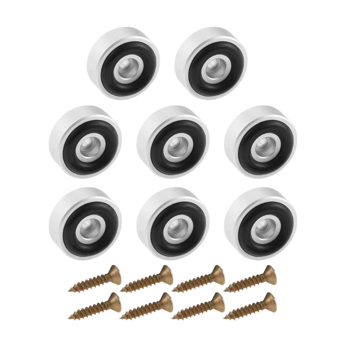 8 Pcs 20*8MM Aluminum Alloy Amplifier Feet Shock Absorber Amplifier Pads Base Feet Pad Cutting Board Feet for Furniture Chair