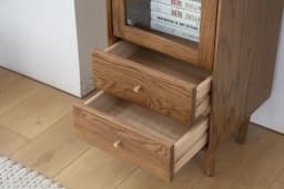 -ee B3102 Mini Corner Home Coffee Wine bar Cabinet Solid Oak Wood Corner Cabinet