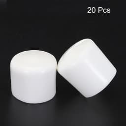 20Pcs White Rubber End Caps 1.3-38mm ID Vinyl Round Tube Bolt Cap Cover Screw Thread Protectors for Metal Chair Tips Furniture