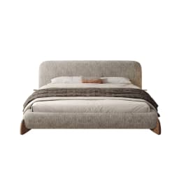 #French Vintage Chenille Fabric Bed, Modern Minimalist Soft Back Double Bed, Pneumatic Storage Bed For Master Bedroom