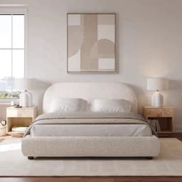# French Modern Luxury Large Size White Sherpa Master Bedroom Bed 1.5 1.8 Meters Modular Apartment Hotel Double Soft Bed