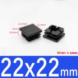 10x10mm~100x100mm Black Plastic Square End Caps Blanking Plugs Rectangle Tube Pipe Inserts Plug Table Chair Furniture Foot Cover