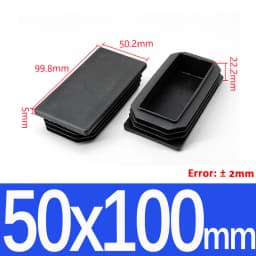 10x10mm~100x100mm Black Plastic Square End Caps Blanking Plugs Rectangle Tube Pipe Inserts Plug Table Chair Furniture Foot Cover