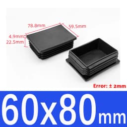 10x10mm~100x100mm Black Plastic Square End Caps Blanking Plugs Rectangle Tube Pipe Inserts Plug Table Chair Furniture Foot Cover