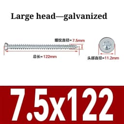 7.5mm Carbon Steel Countersunk Torx Head Self-Cutting Self Tapping Screw Concrete Cement Door And Window Installation Grade 8.8