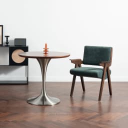 Tulip Round Table for Home Dining, Stainless Steel Commercial Coffee Table for Cafe Restaurant, Balcony Accent Desk for Bistro