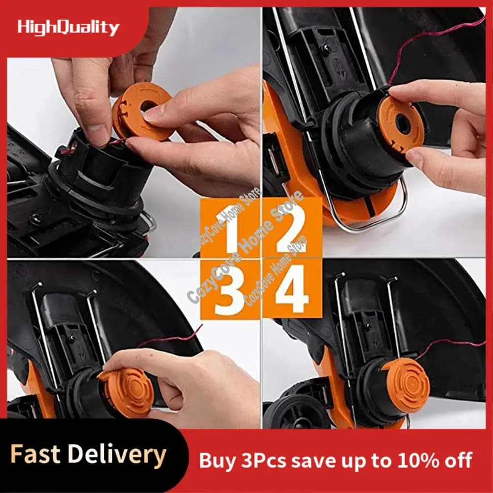 50006531 Spool Cap Covers For Worx WA6531 GT Trimmer Part Replacements (3 Pack)-A27R