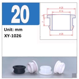 4.5mm~30mm White Silicone Rubber Snap-on Hollow Hole Plug Coil Inverted Buckle Through-hole Protective Plug