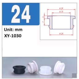 4.5mm~30mm White Silicone Rubber Snap-on Hollow Hole Plug Coil Inverted Buckle Through-hole Protective Plug