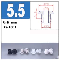 4.5mm~30mm White Silicone Rubber Snap-on Hollow Hole Plug Coil Inverted Buckle Through-hole Protective Plug