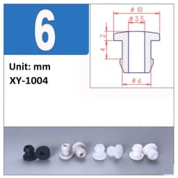 4.5mm~30mm White Silicone Rubber Snap-on Hollow Hole Plug Coil Inverted Buckle Through-hole Protective Plug