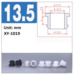4.5mm~30mm White Silicone Rubber Snap-on Hollow Hole Plug Coil Inverted Buckle Through-hole Protective Plug