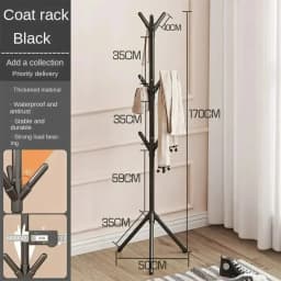 Vertical Bedroom Clothes And Hats Rack - Floor to Floor Coat Hook Tree Branch Shape Holder for Scarf Handbag Storage