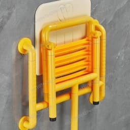 Foldable Wall Mounted Shower Stool Stainless Steel Anti-Slip Bath Chair Portable Safety Bench for Elderly Home Bathroom Use