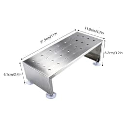Brushed Finish Sewing Machine Foot Stool Polished Stainless Steel Height Adjustable Foot Rest Holder Ergonomic Design Non Slip