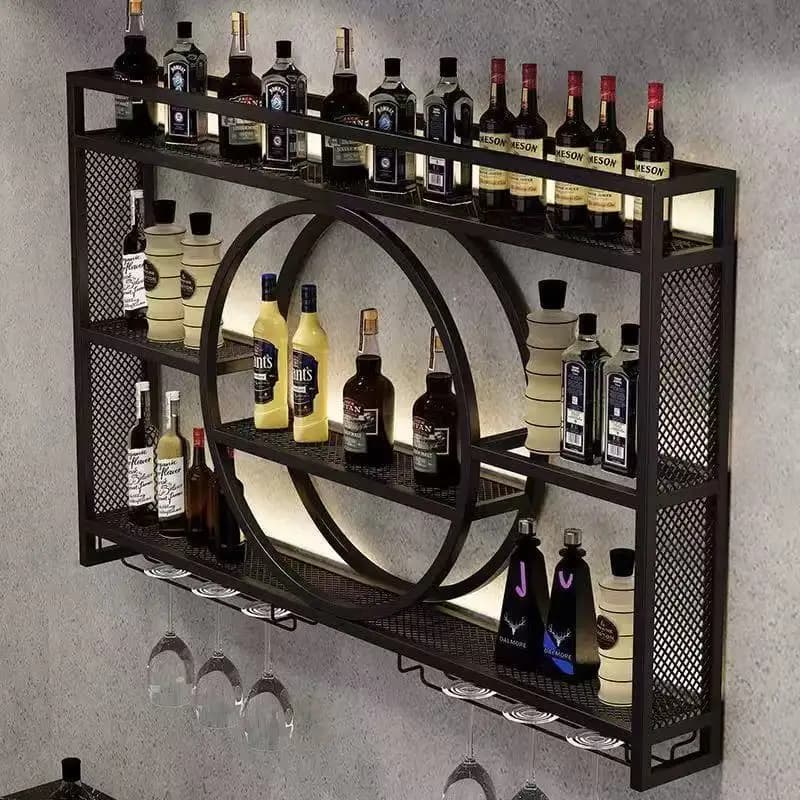 Modern Wall Mount Wine Rack Holder Glass Storage Bar Cabinet Decor Bottle Miniature Wine Rack Cup Holder Bar Cabinet Storage
