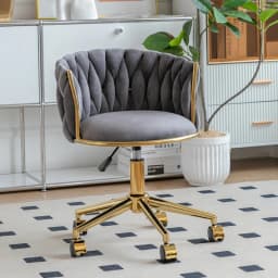 Luxury Makeup Chair with Adjustable Height, Swivel Vanity Stool for Bedroom Salon