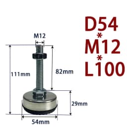 1Pcs Iron Galvanized Fixed Adjusting Furniture Foot With M8 M10 M12 M14 Threaded Rubber Seat Anti-Slip Damping Guard Glide Pad