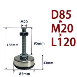 1Pcs Iron Galvanized Fixed Adjusting Furniture Foot With M8 M10 M12 M14 Threaded Rubber Seat Anti-Slip Damping Guard Glide Pad