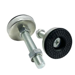 1Pcs Iron Galvanized Fixed Adjusting Furniture Foot With M8 M10 M12 M14 Threaded Rubber Seat Anti-Slip Damping Guard Glide Pad