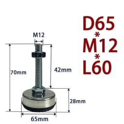 1Pcs Iron Galvanized Fixed Adjusting Furniture Foot With M8 M10 M12 M14 Threaded Rubber Seat Anti-Slip Damping Guard Glide Pad