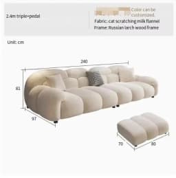 Fabric Minimalist Living Room Sofa Set 6 Seters Beige Sectional Designer Modern Sofas Couch Double Canape Salon Home Furniture