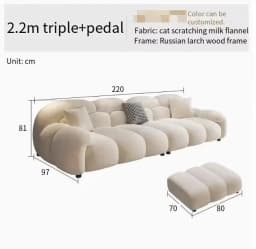 Fabric Minimalist Living Room Sofa Set 6 Seters Beige Sectional Designer Modern Sofas Couch Double Canape Salon Home Furniture