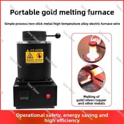 1-3KG Digital Gold Melting Furnace Machine with Mesh for Heating Casting Refining Metals Gold Silver Jewelry Casting Tool 1100℃