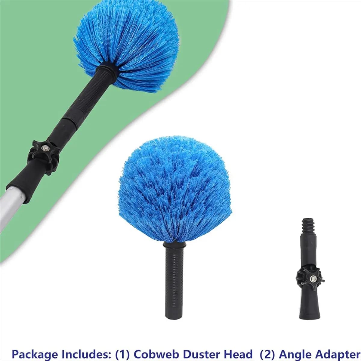 Soft Bristles Twist-on Cobweb Duster Head, for Outdoor & Indoor Cleaning, Fits Standard 3/4 Inch Threaded Poles