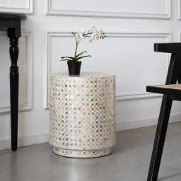 Nordic Furniture,Creative Shell Tea Table,Living Room Side Table,Cylindrical Display Stand,Luxury Display Stand,Art Storage Desk