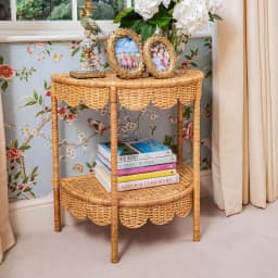 Creative Rattan Side Table Modern Farmhouse Balcony Coffee Tables Double-layered Console Table Japanese Living Room Furniture
