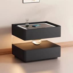 Smart Charging Nightstand Modern Organizer Decor Drawers Bedroom Mobile Bedside Table Storage Mesitas De Noche Hotel Furniture