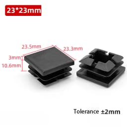 1~100Pcs Square Plastic End Caps Black Tube Pipe Plug Bung Stopper Assorted Sizes 10x10mm-120x120mm for Chair Legs Furniture DIY