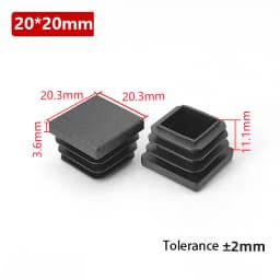 1~100Pcs Square Plastic End Caps Black Tube Pipe Plug Bung Stopper Assorted Sizes 10x10mm-120x120mm for Chair Legs Furniture DIY
