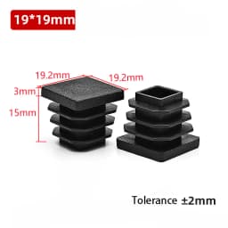 1~100Pcs Square Plastic End Caps Black Tube Pipe Plug Bung Stopper Assorted Sizes 10x10mm-120x120mm for Chair Legs Furniture DIY