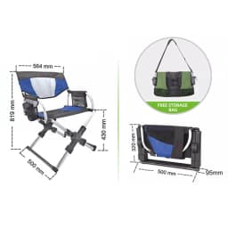Aluminum Folding Director's Chair, Portable Camping Chair for Fishing, Beach, and Outdoor