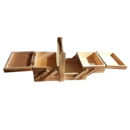 FTGT NEW Wooden Foldable Sewing Box Thread Scissors Sew Basket Jewelry Boxes for Storing Sewing Kits Jewelry Storage Box A