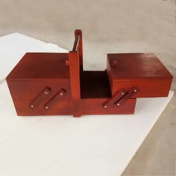 FTGT NEW Wooden Foldable Sewing Box Thread Scissors Sew Basket Jewelry Boxes for Storing Sewing Kits Jewelry Storage Box A