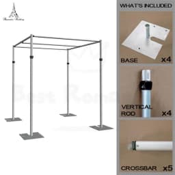 Aluminum Pipe Bracket Adjustable Square Curtain Frame Telescopic Decorative Arch Door Wedding Valance Rack