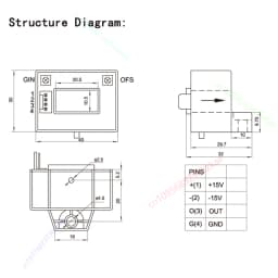 1PCS HCS-BS Hall Current Sensor 50A 100A 150A 200A 300A 400A 500A 600A