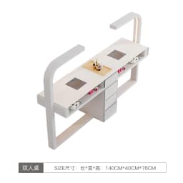 Cream Dust Collector Manicure Table With Lamp French Beauty Storage Nail Table Minimalist Aesthetic Table Ongle Salon Furniture