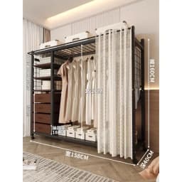 Clothes Rack White Hanger Gold Clothing Rack with Shelves for Boutiques Garment Rack for Hanging Clothes Large Wardrobe Closet