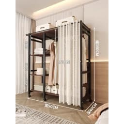 Clothes Rack White Hanger Gold Clothing Rack with Shelves for Boutiques Garment Rack for Hanging Clothes Large Wardrobe Closet