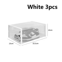 3/6/12pcs Shoe Storage Boxes Clear Stackable Shoe Boxes Storage Organizers Magnetic Door Fit Size Plastic Sneaker Containers