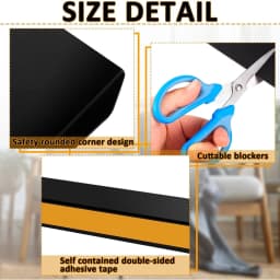 Sofa Gap Stopper, 6PCS Black Under Couch Blocker Adjustable Protector Blocks Pets Toys Simple Installation