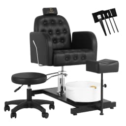 Foot SPA Chair Sofa with Foot Bath Basin Pedicure Hydraulic Lifting 360° Rotation Nail Salon Furniture