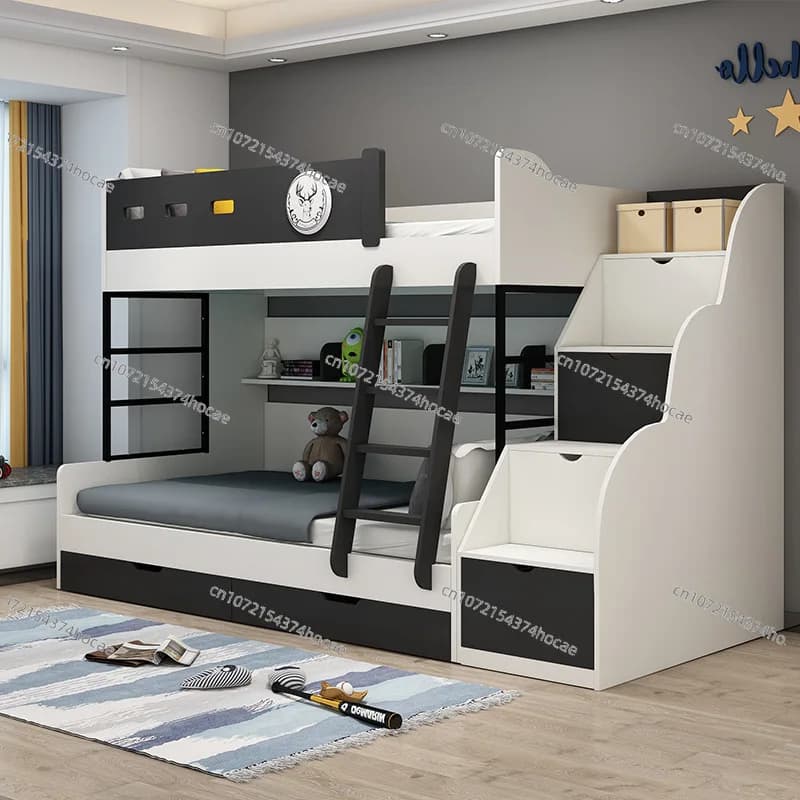 2025 new solid wood high and low bed, bunk bed 1.2/1 meters