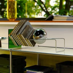 Mid-Century Modern Bookshelf Magazine Rack Stainless Steel Acrylic Desktop Storage Shelf for Office Study Room Decor Bookcase