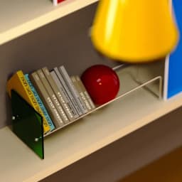 Mid-Century Modern Bookshelf Magazine Rack Stainless Steel Acrylic Desktop Storage Shelf for Office Study Room Decor Bookcase